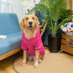 KOOLTAIL Basic Dog Hoodie - Soft & Warm Dog Hoodie Sweater with Leash Hole and Pocket, Dog Winter Coat, Cold Weather Clothes Sweatshirt for Small Medium Large Dogs Puppy Cat Boys Girls Deep Pink XL
