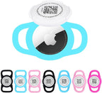 QR Code Pet Tracker Case for Collars - Waterproof Silicone Holder for Small Dogs Cats, Lightweight Reusable ID Tag (Blue, S)