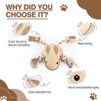 Tough Durable Squeaky Dog Toys for Aggressive chewers Interactive to Keep Them Busy, Funny Plush Dogs Toy for Small Medium Large Chewer Cute Birthday Gift (Frog)