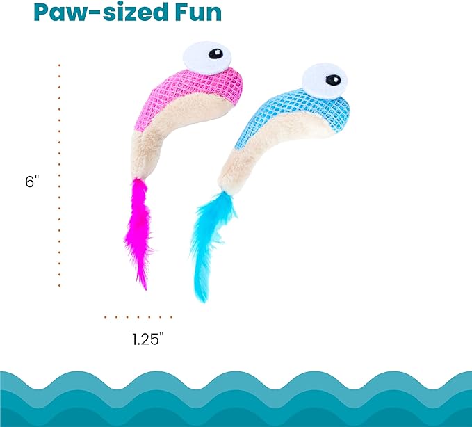 Catstages Petstages Dental Shrimpies Catnip Cat Chew Toy - 2 Pack