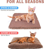 SCENEREAL Self Warming Cat Bed, Heated Cat Bed Mat for Cats Small Dogs, 2 in 1 Soft Plush, Washable Pet Pad for Indoor Outdoor Kitten Puppy, Brown 28" x 24"