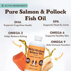 Natural Dog Company Wild Alaskan Salmon Oil Formula with Omega 3, Fish Oil for Dogs Supplement, Skin & Coat Dog Oil, Itchy Relief, Immune Support for Joints & Heart, Food Topper, 8 oz.