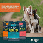 ALZOO Natural Flea & Tick Dog Collar - Helps Repel Fleas, Ticks & Mosquitoes - 100% Plant-Based Active Ingredients - Waterproof - Up to 4 Months Protection - Medium-Sized Dogs: 16-40 lbs - Pack of 3