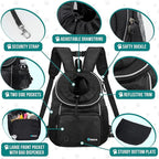 PetAmi Adjustable Dog & Cat Chest Carrier Backpack, Ventilated for Hiking, Camping & Travel, Max 10 lbs, Black