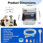 Automatic Water Dispenser for Dog, 3L Dog Water Bowl Dispenser, Stainless Steel Indoor/Outdoor Water Feeder Suitable for Dogs Livestock Chicken Horse, Easy to Clean