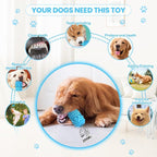 PIFFZEDO Dog Toys for Aggressive Chewers,Interactive Natural Rubber Chew & Squeaky Toy for Medium Breed Only(Not for Small Dog),Dog Toothbrush,Tough & Durable (Azure,Medium)