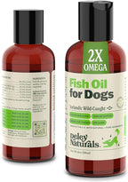Deley Naturals Dog Fish Oil Icelandic 2X Omega - Dog Itching Skin Relief with Omega 3 6 9 for Allergies, Coat & Heart - Omega 3 Fish Oil for Dogs Skin Irritation - 4oz Omega Oil for Dogs Made in USA