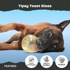 Barkbox Tipsy Rosé Rubber Wine Dog Toy – Treat Dispensing Dog Toys – Puppy and Pet Toys for Medium to Large Dogs