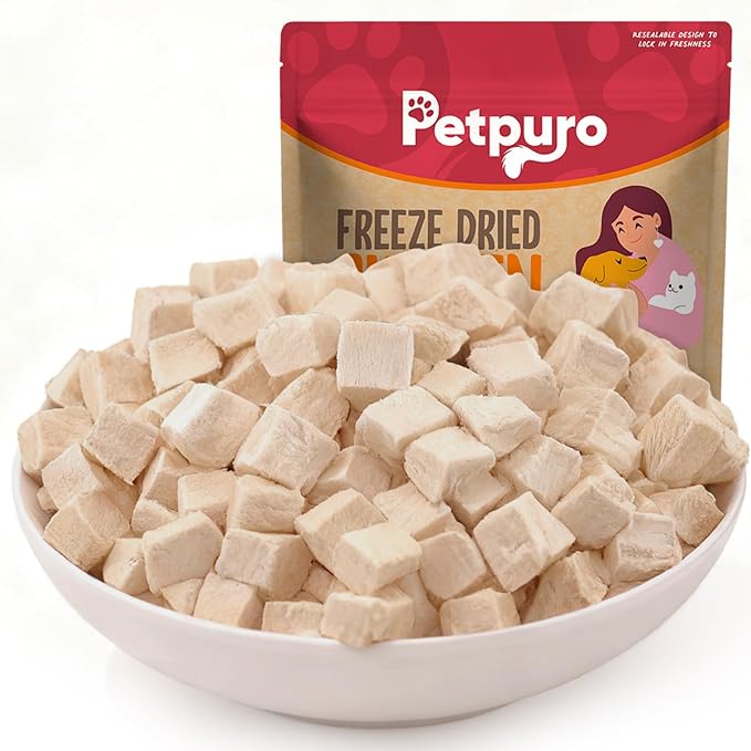 Freeze Dried Chicken Cat and Dog Treats 7.1 OZ – Single Ingredient Chicken Meat High Protein, Bite-Sized Pet Training Snacks or Food Topper for Small Dogs Cats