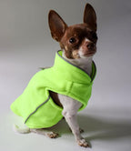 JACKO & CO - Fleece Vest Sweater with Leash Ring - Soft Lightweight Breathable for Puppies Small Medium Dogs, Kitten, Cats, Chihuahua - Warm for Fall/Autumn/Winter (Lime Green, Medium 6-10lbs)
