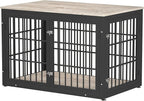 48 Inch Heavy Duty Dog Crate Furniture for Large and Medium Dogs, Decorative Pet House End Table, Wooden Cage Kennel Furniture Indoor, Grey