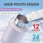 Insulated Dog Water Bottle with Travel Bowl, Dog Lover Gift, Portable Water Bottle Dispenser, Accessories for Car, Hiking, Camping, Outdoor, Leak-Proof, Detachable (Pale Mauve)