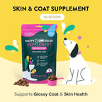 Skin & Coat Supplements for Dogs | Dog Itching Skin Relief & Promotes Shiny Skin Coat for Dogs | Rich in Omega 3 All-Natural Ingredients Tasty Kibble Dog Food Topper | 60 Count Pack