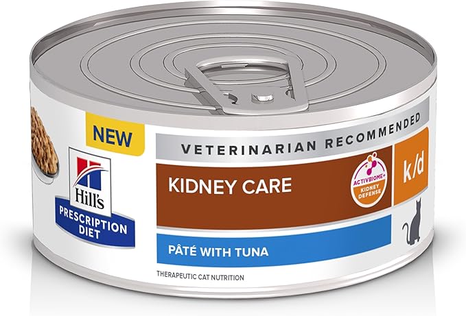 Hill's Prescription Diet k/d Kidney Care with Tuna Wet Cat Food, Veterinary Diet, 5.5 oz. Cans, 24-Pack