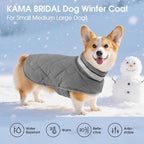 Dog Winter Coat Warm Padded Puppy Jacket Windproof Water Resistant Clothes for Small Medium Large Pets Christmas Sweater Outfit Vest(Grey, S)