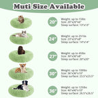 JOLLYVOGUE Dog & Cat Bed, Calming Anti-Anxiety Pet Bed for Small Dogs, Fluffy Donut Cushion for Small and Medium Pets (23")