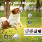 Automatic Ball Launcher for Dogs,Dog Ball Thrower Launcher with 3 Launching Distance 20-45FT,6 2.3 Inch ETPU Tennis Balls,Interactive Dog Toys Indoor Outdoor Ball Thrower Machine for Small/Medium Dogs