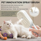4 in 1 Cat Steam Brush for Shedding, Rechargeable Steam Brush with Foldable Handle, for Cats and Dogs Massaging and Cleaning, Multifunctional Hair Removal Comb (White)