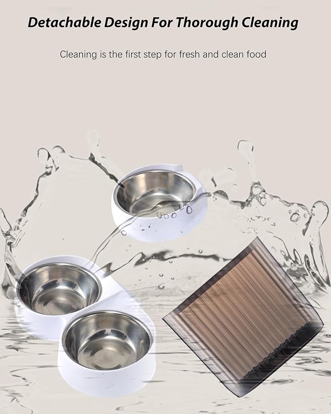 Automatic Cat Feeder 2 Cats with Camera, 5L Dual Pet Auto Timed Electric Smart APP Food Feeding Dispenser (White, 2 Bowls)