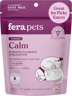 Fera Pets Goat Milk - Calming Supplement for Dogs & Cats - Ashwagandha, L-Theanine, & Passion Flower - Supports Anxiety Relief & Relaxation - for Picky Eaters - 60 TSP