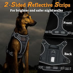 rabbitgoo Dog Harness Medium Sized No Pull, Tactical Service Pet Vest with Molle and Control Handle, Adjustable and Reflective Military Harness for Easy Walking and Training, Grey, M