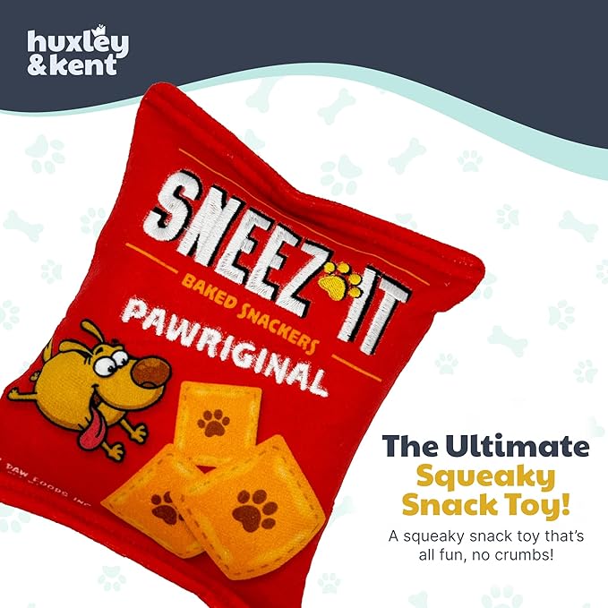 Huxley & Kent Funny Dog Toy w/Squeaker – Power Plush Squeaky Dog Toys for Small, Medium & Large Dogs – Soft Stuffed Animal for Indoor Play & Fetch - Sneez-It, Large