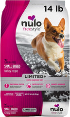 Nulo Freestyle Limited Ingredient Small Breed Food, High-Protein Turkey Recipe, Grain-Free Natural Dry Dog Food for Adult Dogs & Puppies with Food Sensitivities, Single Animal Protein, 14 lb Bag