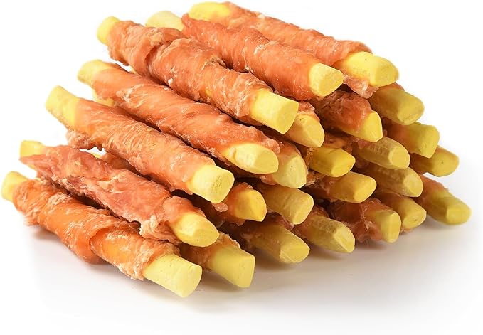 ASMPET Dog Treats Chews, Chicken Wrapped Pumpkin Biscuits, Soft Chewy Dog Snacks 10.6 oz