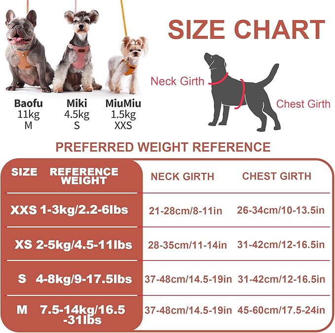 Puppytie No Pull Small Dog Harness with Multifunction Dog Leash,Lightweight Soft Adjustable No Choke Escape Proof Pet Harness Vest Pet Harness Vest,Suede Bow Brown,S