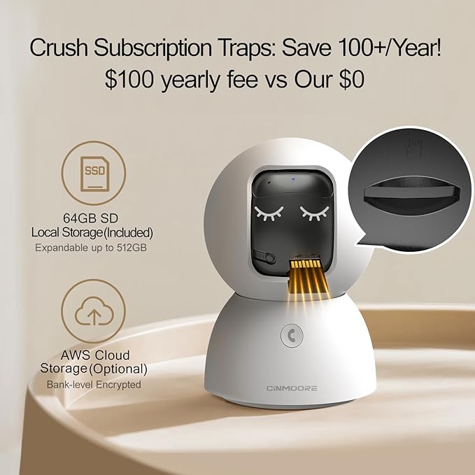 5G Security Camera Indoor, 3K Pet/Dog Camera with Speaker/Phone App, PTZ WiFi Baby Monitor Cameras for Home Security, 0-Glow Night Vision 2-Way Talk, AI Tracking Facial Recognition Time Lapse