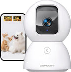 5G Security Camera Indoor, Lifetime Free AI Tracking Facial Recognition Time Lapse, 3K Pet/Dog Camera with Speaker/Phone App, PTZ WiFi Baby Monitor Cameras, 0-Glow Night Vision, 2-Way Audio