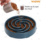 Blue Slow Feeder Maze Puzzle Bowl - Large Dog Non Slip Food Feeding Dishes for Medium Dogs, Interactive, Bloat Stop, Choking Prevention, Healthy