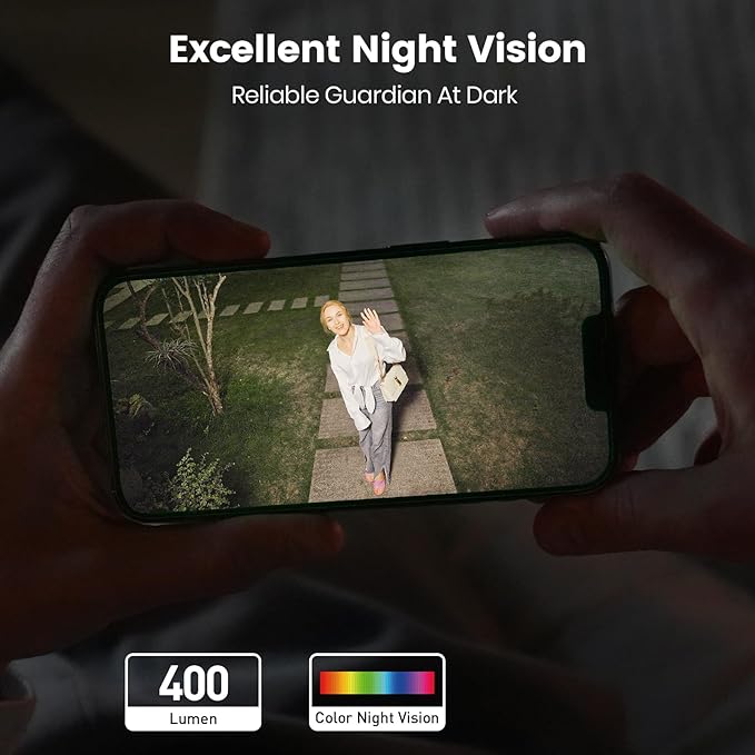 aosu 3K Wired Security Camera Outdoor - Smart 24/7 Recording WiFi Camera for Home Security w/Sound Light Alerts, 360° View, Auto-Tracking, Camara de Seguridad para Casa