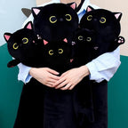 Long Black Cat Plush Pillow, 40.5" Cute Black Cat Stuffed Animal Plushie, Kawaii Cat Toys Throw Pillow for Kids, Home Decorations