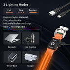 LED Dog Collar with Metal Buckle - USB Rechargeable Glow Collar for Dogs, Waterproof Light Up Dog Collar w/Reflective Strips - Adjustable Night Safety Collars by PetIsay(Orange,Large)