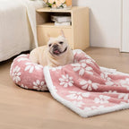 Donut Dog Beds for Small Dogs, Calming Round Cat Beds for Indoor Cats, Cute 3D Textured Flower Pet Bed with Removable Washable Cover and Anti-Slip Bottom（Pink，20"）