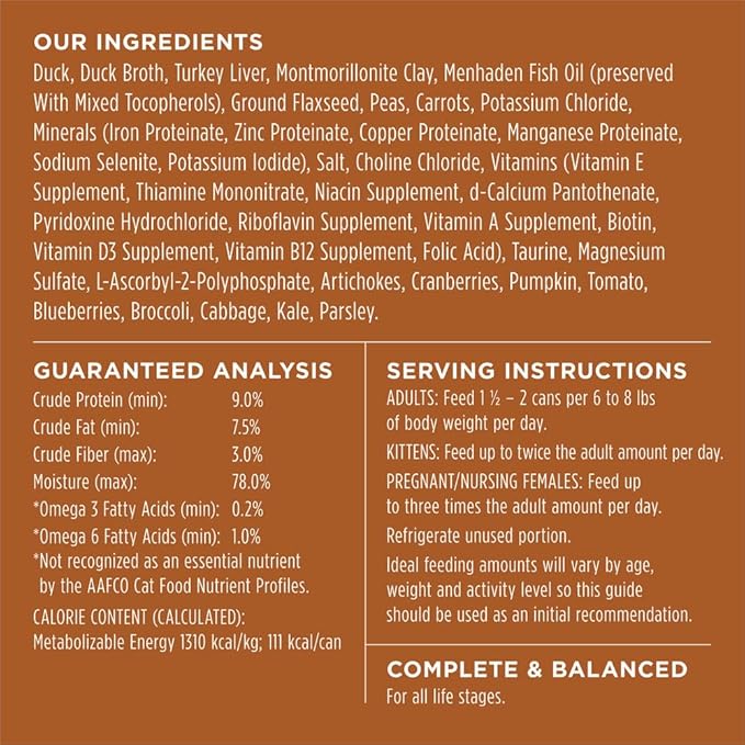 Instinct Original Pate Wet Cat Food, Grain Free Recipe - Real Duck, 3 oz. Cans (Pack of 24)