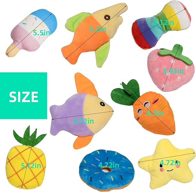 19 Pack Puppy Squeaky Dog Toys Set Plush Puppies,Cute Chew Pets Dog Toy with Squeakers for Small Dogs Playtime