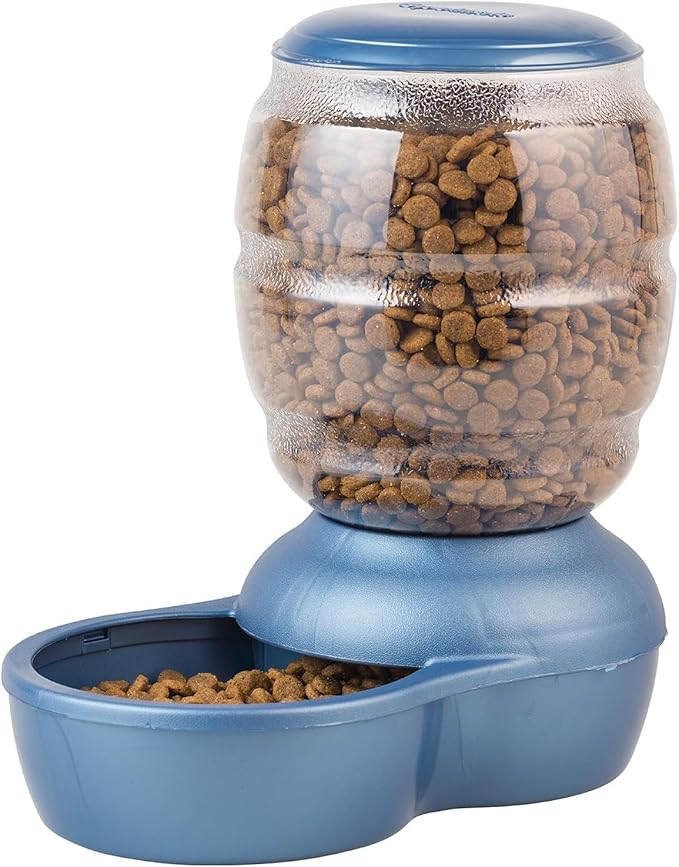 Petmate Replendish Gravity Feeder W/Microban, Pearl Peacock Blue, 2 LB, Made in USA