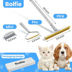 3 in 1 Carpet Rake for Pet Hair Removal, Tool Set of 3, 55” Long Handle Carpet Pet Hair Removal Carpet Scraper Dog Cat Hair Remover for Sofa, Couch, Car, Rug (Gray)