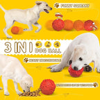 LEGEND SANDY Dog Balls Treat Dispensing, Dog Toys for Aggressive Chewers Large Breed, Nearly Indestructible Squeaky Dog Chew Toys for Large Pet, Natural Rubber Doggie Puzzle Toys, ToughTreat Ball