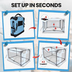 Large Cat Carrier for Car Travel, Soft Sided Collapsible Pet Carrier for Outdoor and Indoor Uses, Roomy Extra Large Cat Carrier for 2 Kittens or Puppies Up to 50lbs (Teal)