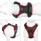 PHOEPET 2019 Upgraded No Pull Dog Harness, Reflective Adjustable Vest, with a Training Handle + 2 Metal Leash Hooks+ 3 Snap Buckles +4 Slide Buckles(XL, Black)