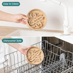 vancasso Ceramic Slow Feeder Dog Bowls, Puzzle Dog Food Bowls with Floral Maze, Anti -Slip Pet Food Dish for Small Breed, 0.6 Cups, Brown