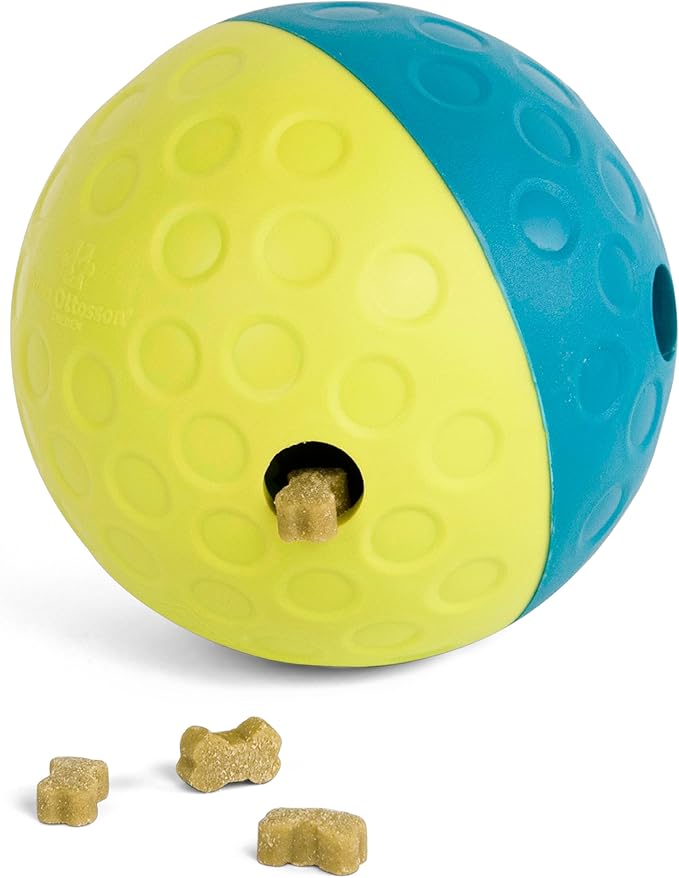 Outward Hound by Nina Ottosson Treat Tumble Interactive Puzzle Ball Dog Toy, Level 1 Beginner, Blue, Small (4.75" Diameter)