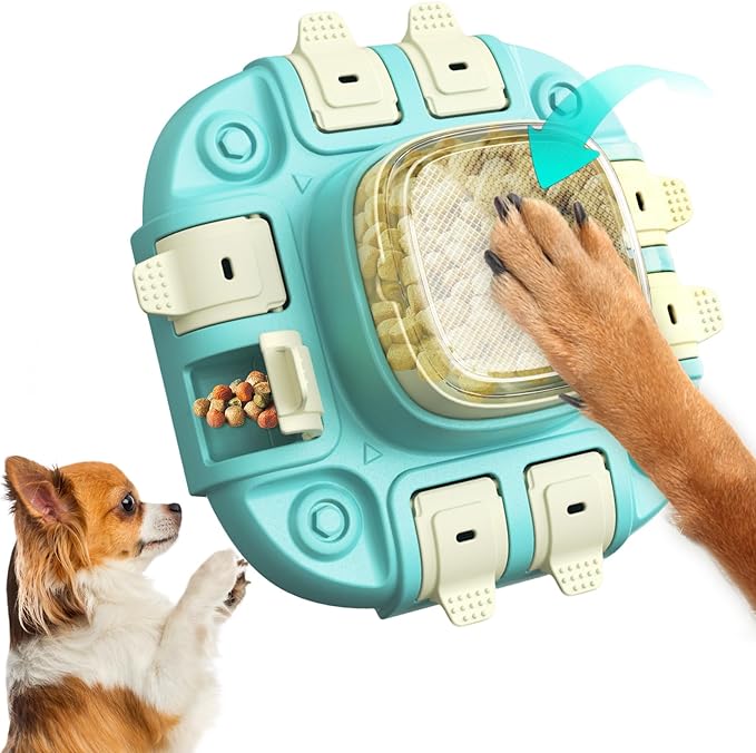 Dog Puzzle Toy,3 in 1 Food Dispenser Slow Feeder Treat Puzzles Bowl