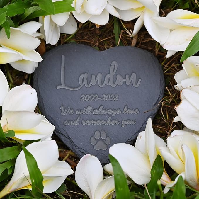 Personalized Pet Loss Gift, Personalized Pet Loss Stones, Pet Memorial Gifts, Loss of Dog Gifts, Loss of Cat Sympathy Gift, Dog Memorial Gifts, Pet Bereavement Gift - 6*6 Inches Memorial Stone