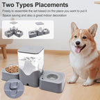 Pet Automatic Water Dispenser, 2.8L Water Dispenser with Stainless Steel Food Bowl, 2-in-1 Pet Feeder for Cats, Dogs, Rabbits