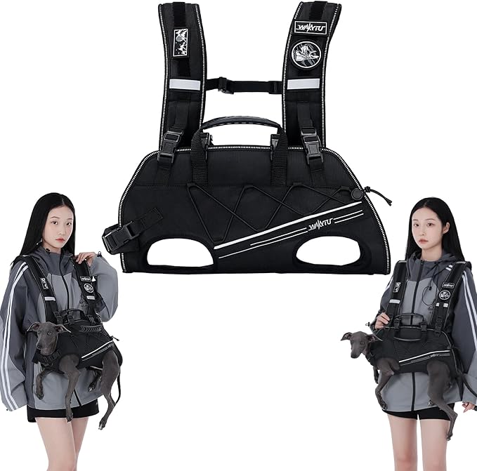 Dog Backpack Carrier for Small Dogs,Dog Lift Harness,Adjustable Padded Breathable Straps, Disabled, Joint Injuries, Arthritis, Loss of Stability,M(8.5-17.5LBS)