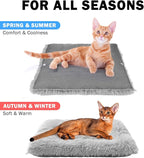 SCENEREAL Self Warming Cat Bed, Heated Cat Bed Mat for Cats Small Dogs, 2 in 1 Soft Plush, Washable Pet Pad for Indoor Outdoor Kitten Puppy